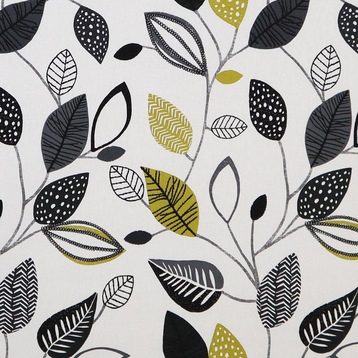 FABRIC SAMPLE - Forest Leaves Noir Half Panama Print 139 -  - Ideal Textiles