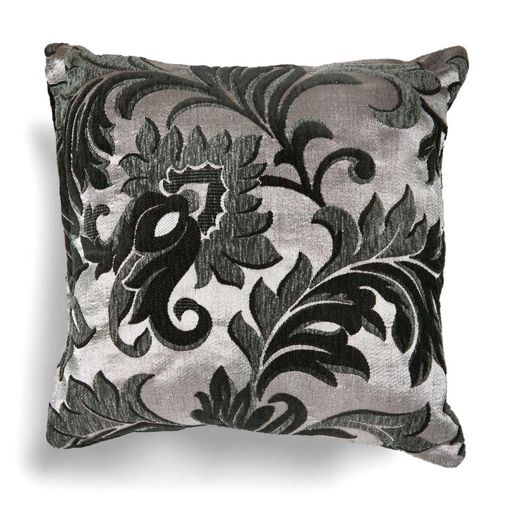 Rome Damask Chenille Black Cushion Covers 17'' x 17'' -  - Ideal Textiles