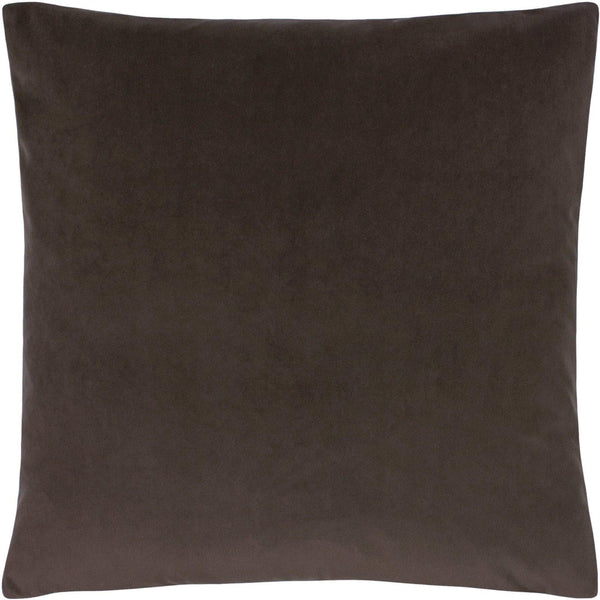 Sunningdale Plain Velvet Truffle Filled Cushions 20'' x 20'' - Polyester Pad - Ideal Textiles