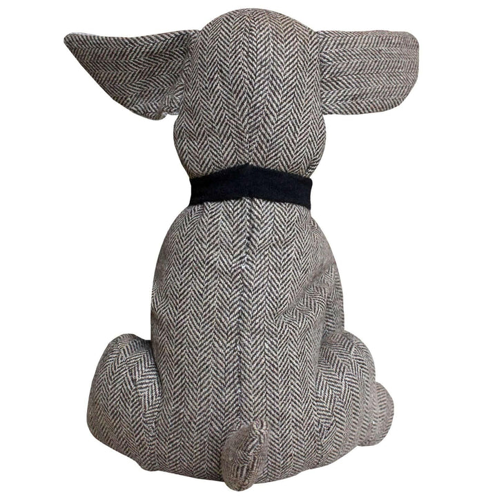 Herringbone Dog Mocha Novelty Door Stop -  - Ideal Textiles