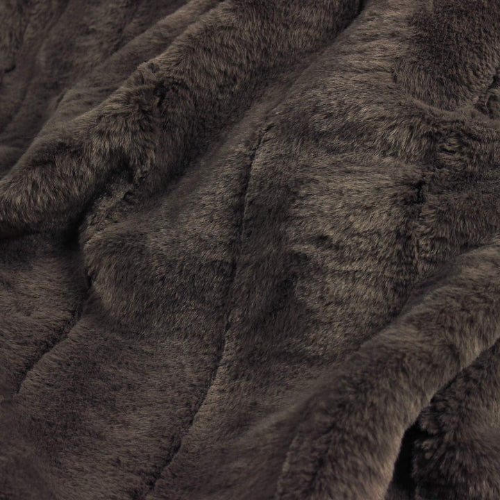 Empress Plush Taupe Faux Fur Throws -  - Ideal Textiles
