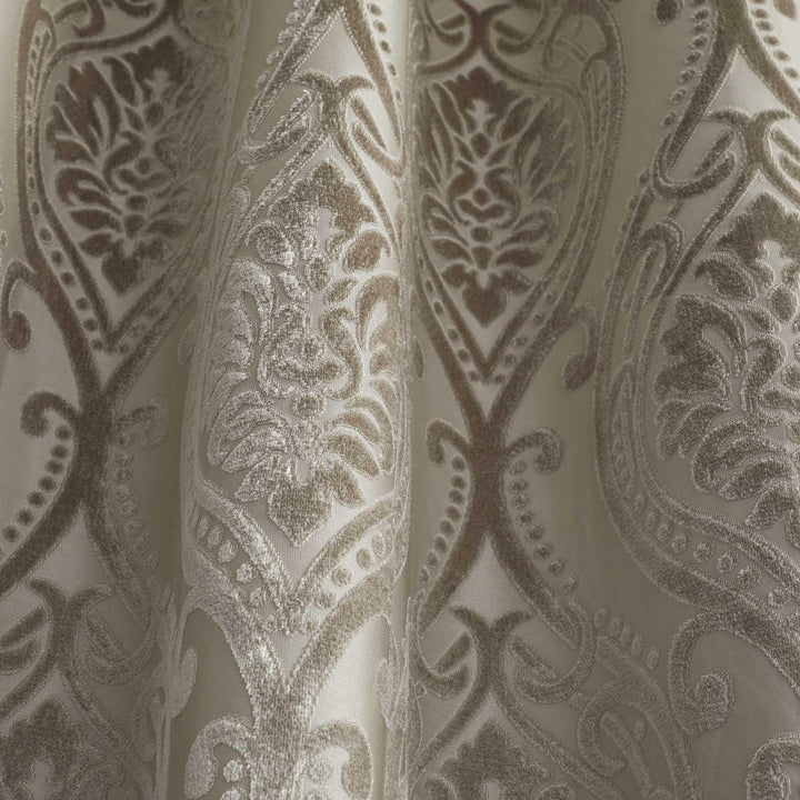 Chateau Damask Lined Eyelet Curtains Natural -  - Ideal Textiles
