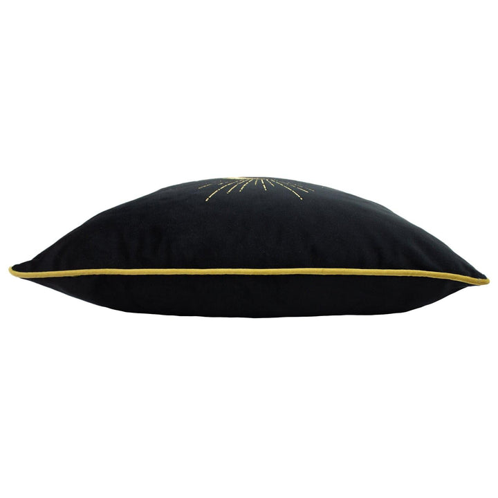 Astrid Embroidered Eclipse Velvet Black Cushion Covers 20'' x 20'' -  - Ideal Textiles