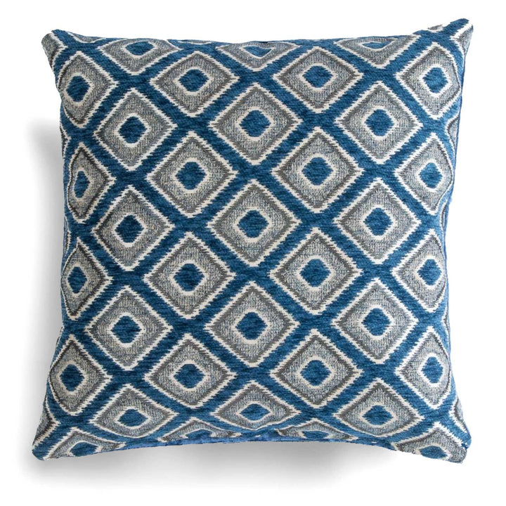 Pisa Geometric Chenille Navy Cushion Covers 17'' x 17'' -  - Ideal Textiles
