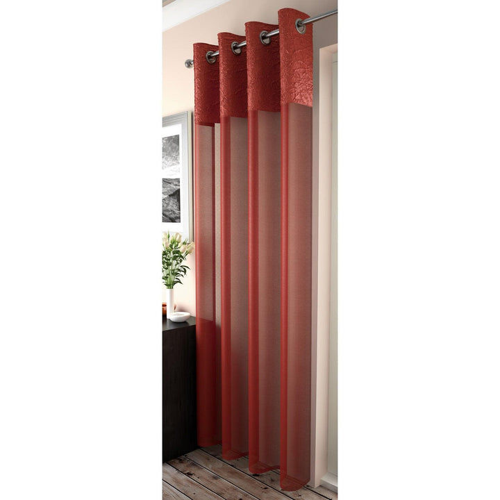 Madeira Eyelet Voile Curtain Panels Orange -  - Ideal Textiles