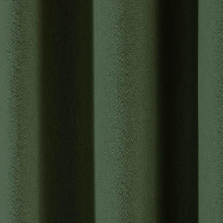 Sorbonne Plain Lined Eyelet Curtains Bottle Green -  - Ideal Textiles