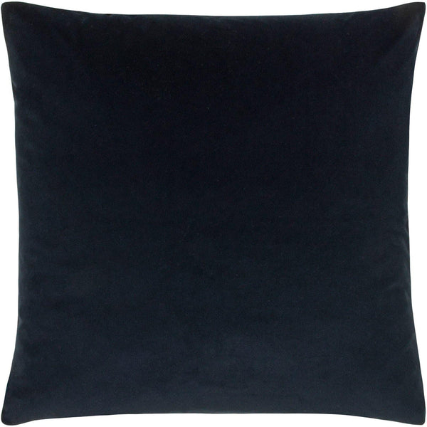 Sunningdale Plain Velvet Midnight Filled Cushions 20'' x 20'' - Polyester Pad - Ideal Textiles