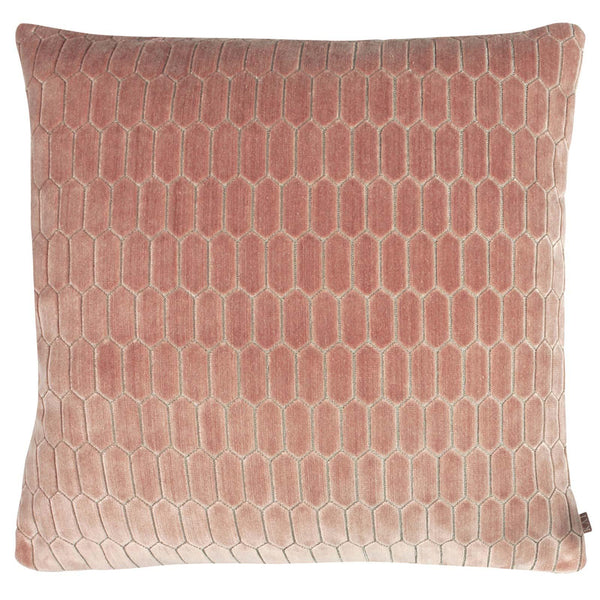 Rialta Geometric Velvet Rose Cushion Cover 20'' x 20'' -  - Ideal Textiles