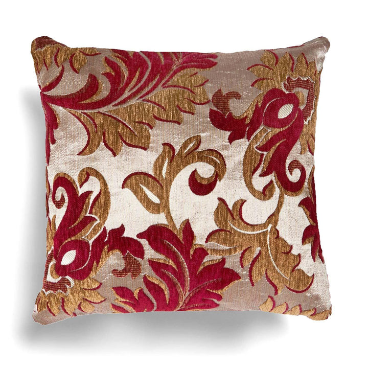 Rome Damask Chenille Wine Cushion Covers 17'' x 17'' -  - Ideal Textiles