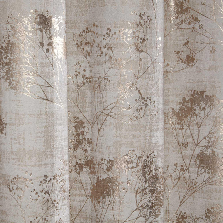 Osaka Metallic Velvet Lined Eyelet Curtains Natural -  - Ideal Textiles