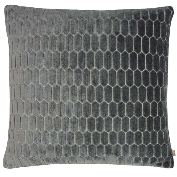 Rialta Geometric Velvet Shadow Cushion Cover 20'' x 20'' -  - Ideal Textiles