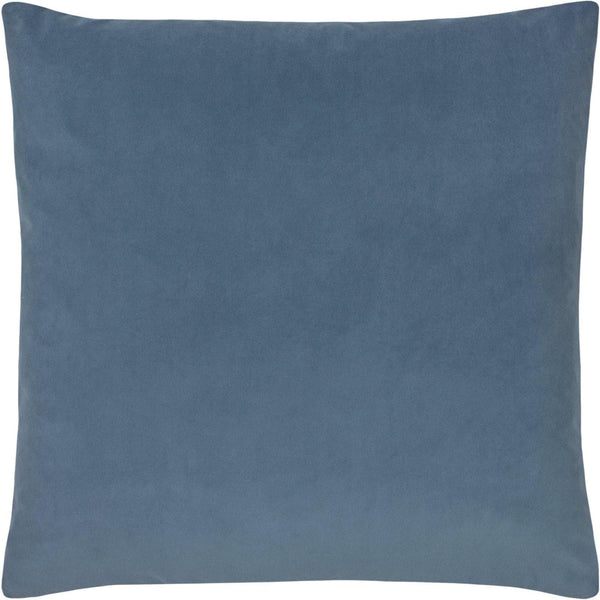 Sunningdale Plain Velvet Wedgewood Filled Cushions 20'' x 20'' - Polyester Pad - Ideal Textiles