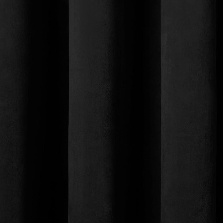 Montrose Velvet Blackout Eyelet Curtains Black - Ideal