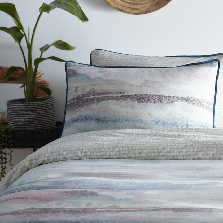 Landscape Watercolour 100% Cotton Seafoam Duvet Cover Set -  - Ideal Textiles