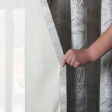 Fiji Jacquard Palm Lined Tape Top Curtains Silver Tape Top Curtains Alan Symonds   
