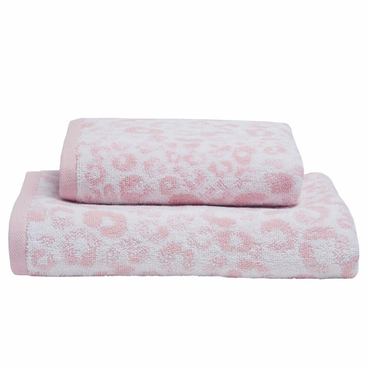 Animal Print 100% Cotton Jacquard Towel Blush - Ideal