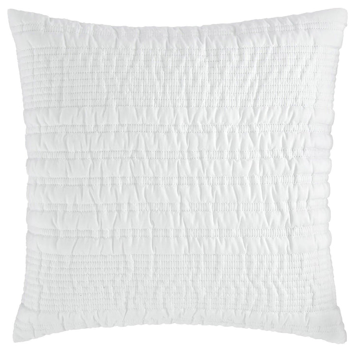 Lennon Stripe Seersucker White Filled Cushion - Ideal