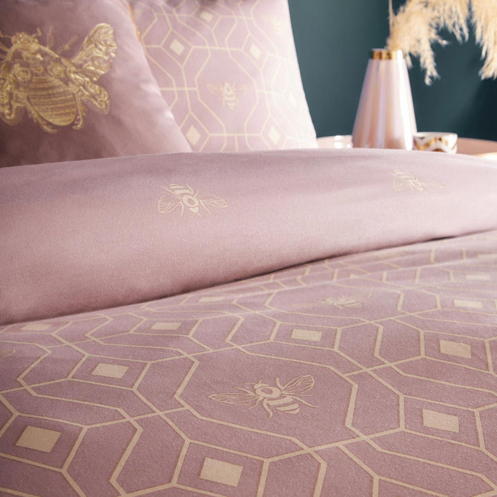 Bee Deco Geometric Blush Pink Duvet Cover Set -  - Ideal Textiles