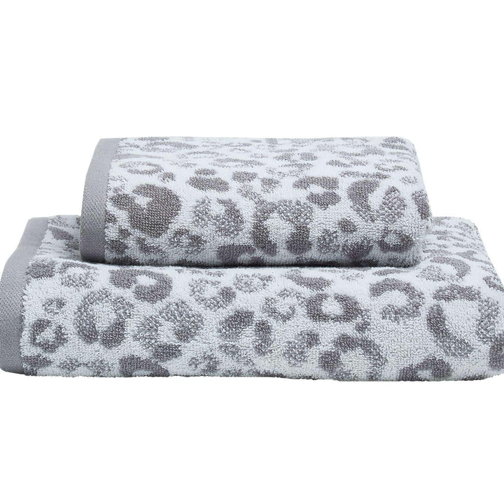 Animal Print 100% Cotton Jacquard Towel Grey - Ideal