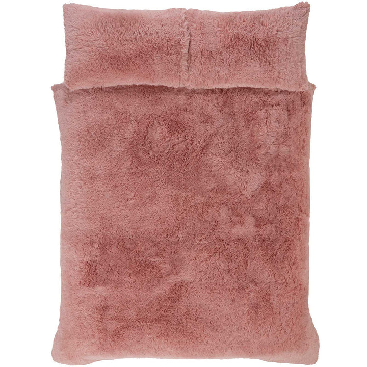 Faux Fur Shaggy Blush Pink Duvet Cover Set -  - Ideal Textiles