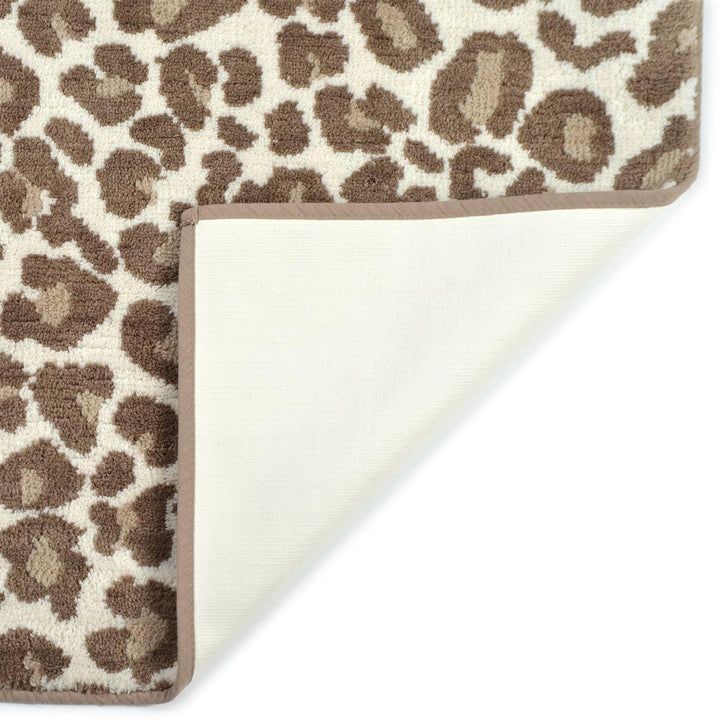 Leopard Print Non-Slip Bath Mat Natural -  - Ideal Textiles