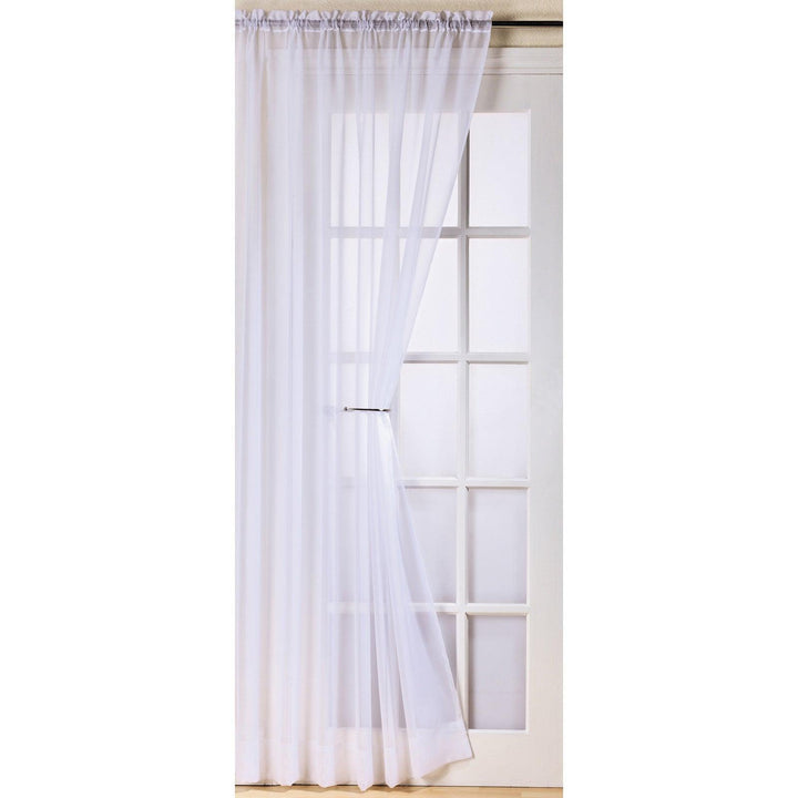 Trent Sheer Voile Curtain Panels White -  - Ideal Textiles