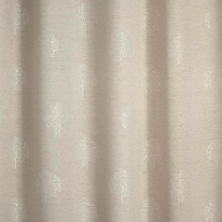 Harvest Jacquard Tree Lined Eyelet Curtains Natural - Ideal