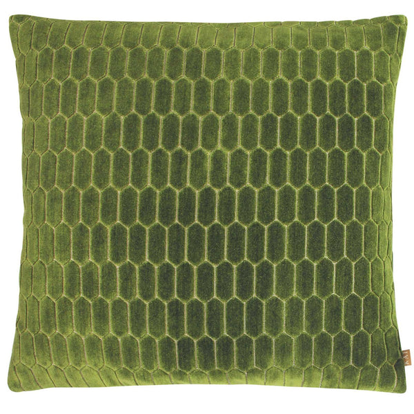 Rialta Geometric Velvet Fern Cushion Cover 20'' x 20'' -  - Ideal Textiles