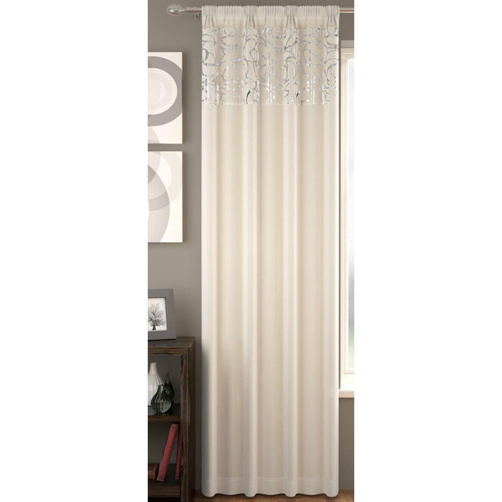 Arran Metallic Voile Curtain Panels Champagne -  - Ideal Textiles