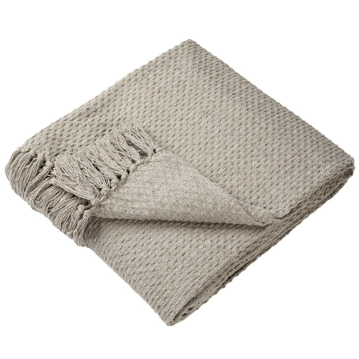 Hayden 100% Recycled Cotton Natural Throws -  - Ideal Textiles