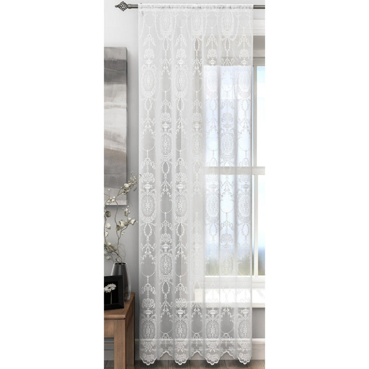 Holly Vintage Lace Voile Curtain Panels White -  - Ideal Textiles