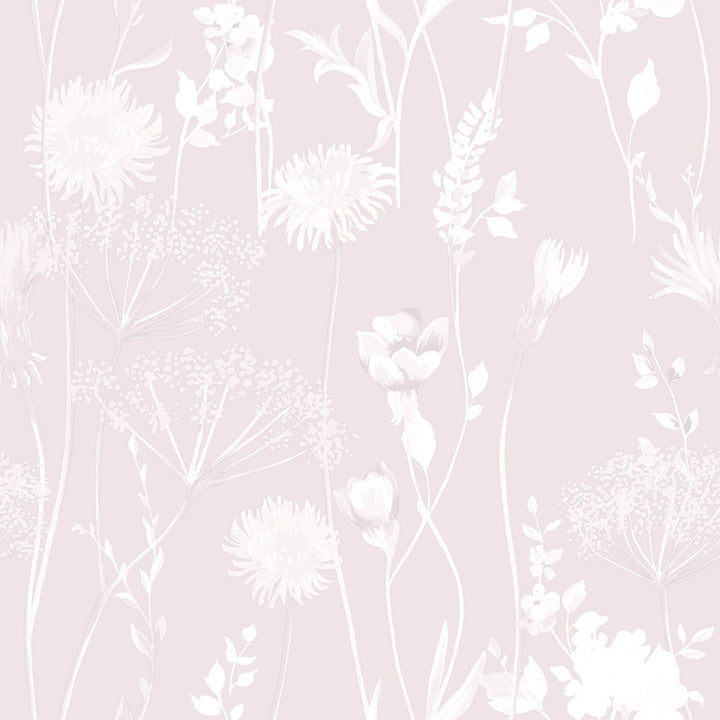 Meadowsweet Floral Wallpaper Blush - Ideal