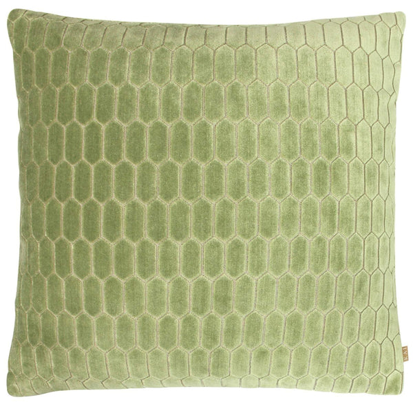 Rialta Geometric Velvet Aloe Cushion Cover 20'' x 20'' -  - Ideal Textiles