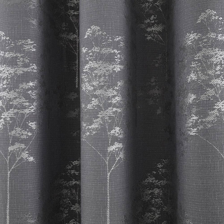 Elmwood Jacquard Lined Eyelet Curtains Graphite -  - Ideal Textiles