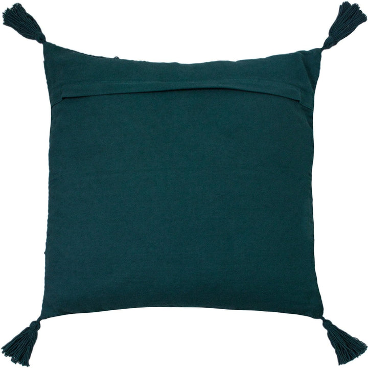 Halmo Hand Woven Boho Tassels Teal Cushion Covers 18'' x 18'' -  - Ideal Textiles