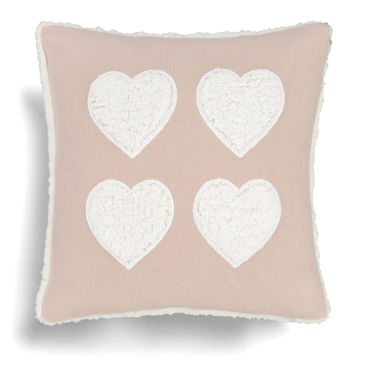Cosy Heart Fleece Blush Pink Cushion Cover 17'' x 17'' -  - Ideal Textiles