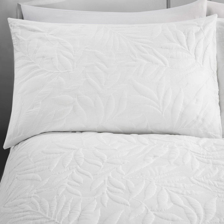 Luana Pinsonic Floral Leaf White Duvet Cover Set -  - Ideal Textiles