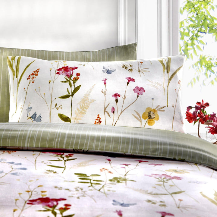 Spring Glade Hand Painted Floral Multicolour Duvet Cover Set -  - Ideal Textiles