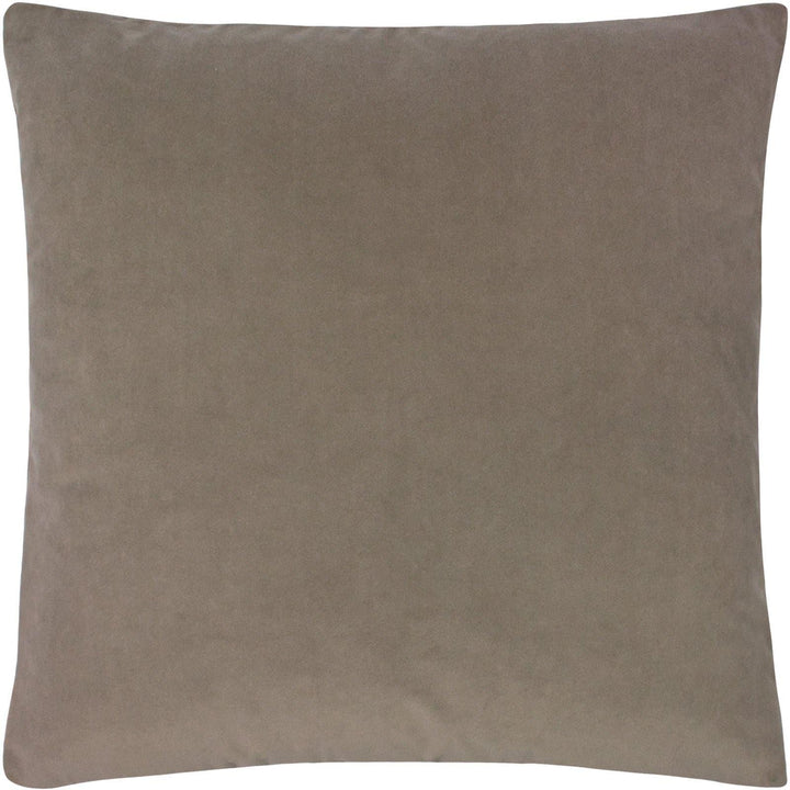 Sunningdale Plain Velvet Mink Filled Cushions 20'' x 20'' - Polyester Pad - Ideal Textiles