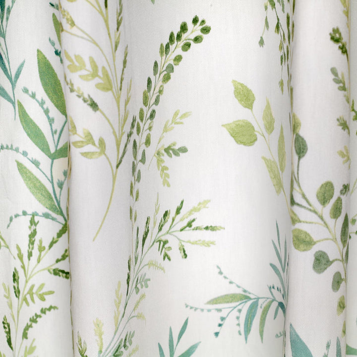 Fernworthy Leaf Lined Eyelet Curtains Green -  - Ideal Textiles