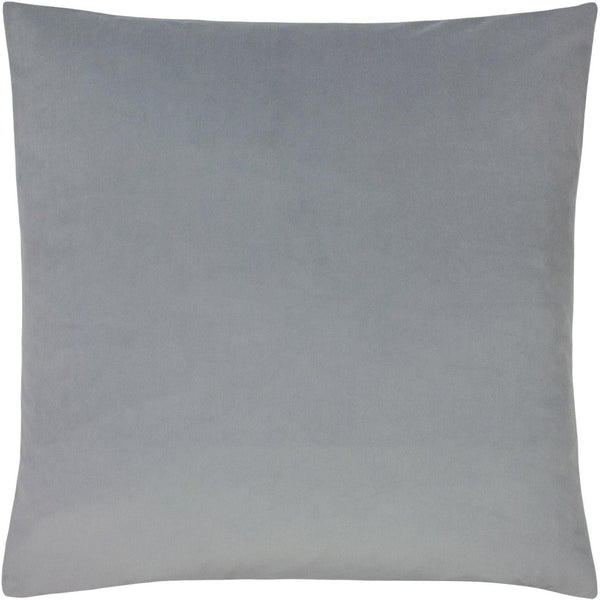 Sunningdale Plain Velvet Platinum Filled Cushions 20'' x 20'' - Polyester Pad - Ideal Textiles