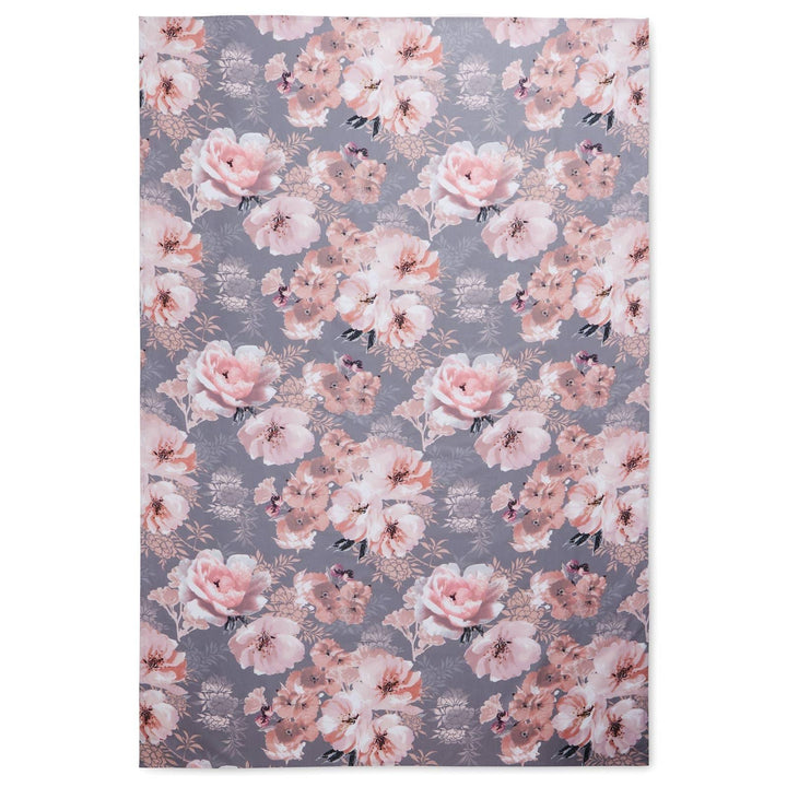 Dramatic Floral Wipe Clean Tablecloths Grey -  - Ideal Textiles