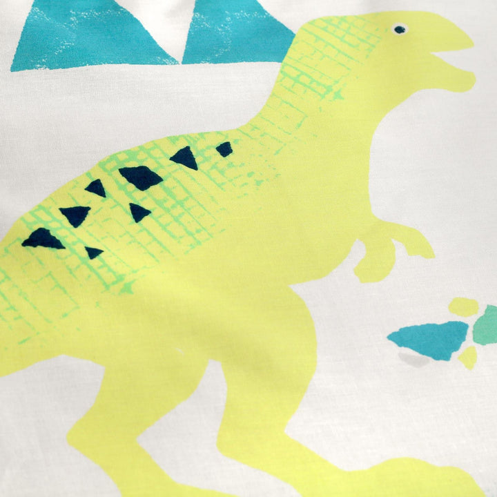 Dino Glow in the Dark Print Kids Green Duvet Cover Set -  - Ideal Textiles