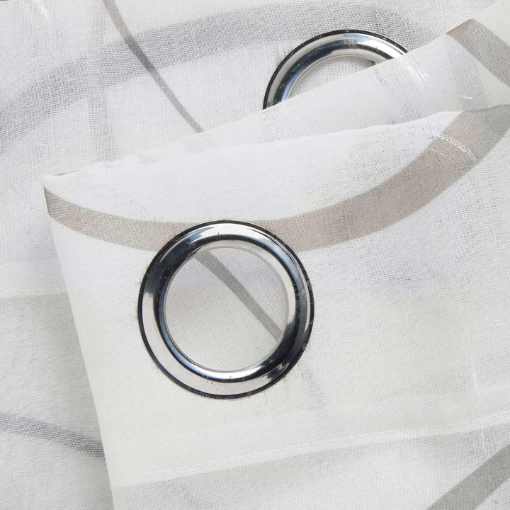 Luna Circles Eyelet Voile Curtains Pair White -  - Ideal Textiles