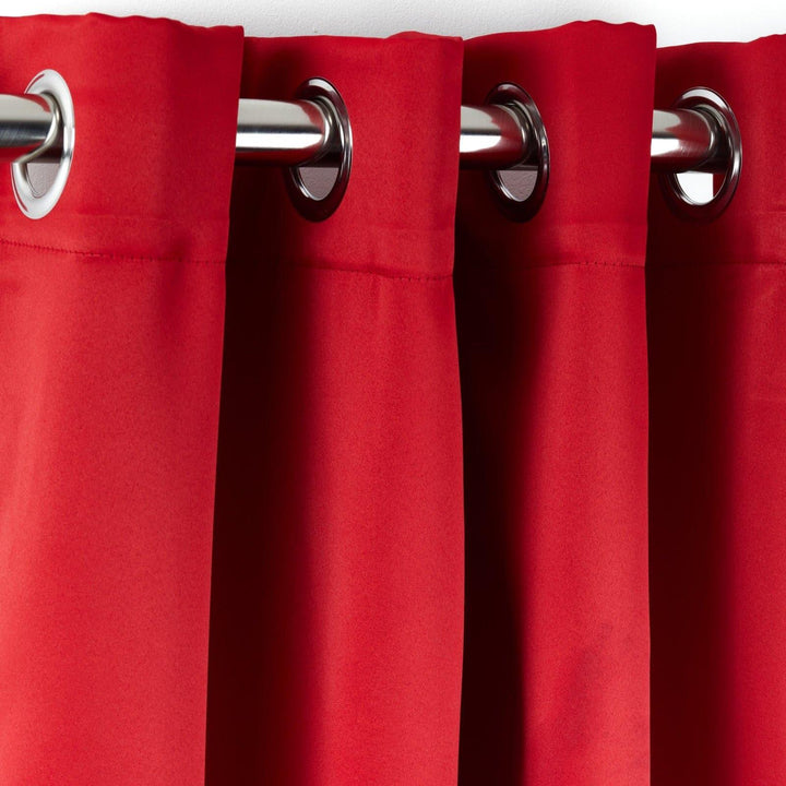 Cali Plain Thermal Blackout Eyelet Curtains Red -  - Ideal Textiles