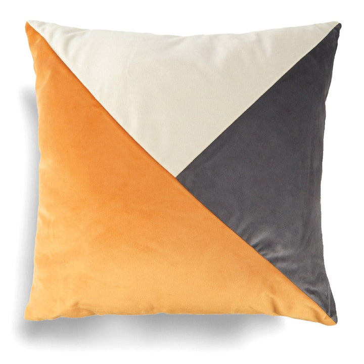 New Orleans Geometric Velvet Ochre Cushion Covers 17'' x 17'' -  - Ideal Textiles