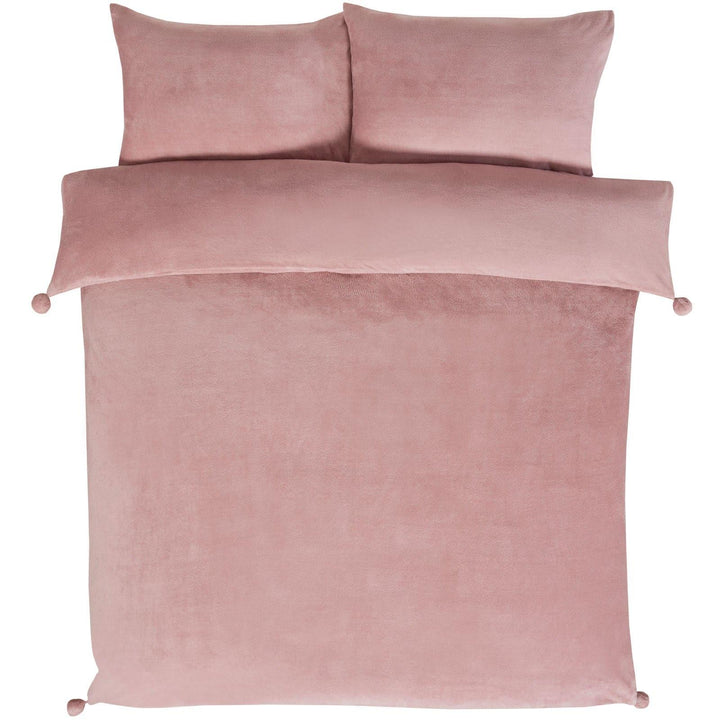 Pom Pom Fleece Blush Pink Duvet Cover Set -  - Ideal Textiles