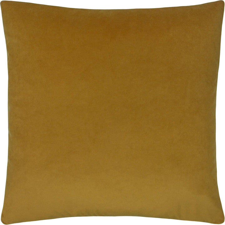 Sunningdale Plain Velvet Saffron Filled Cushions 20'' x 20'' - Polyester Pad - Ideal Textiles
