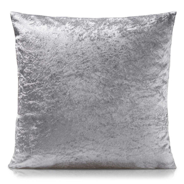Crushed Velvet Silver Cushion Cover 18" x 18" -  - Ideal Textiles