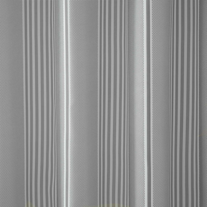 Textured Stripe Silver Shower Curtain 180cm x 180cm -  - Ideal Textiles